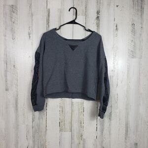 3/$15 Betsey Johnson faux leather sleeves sweater M